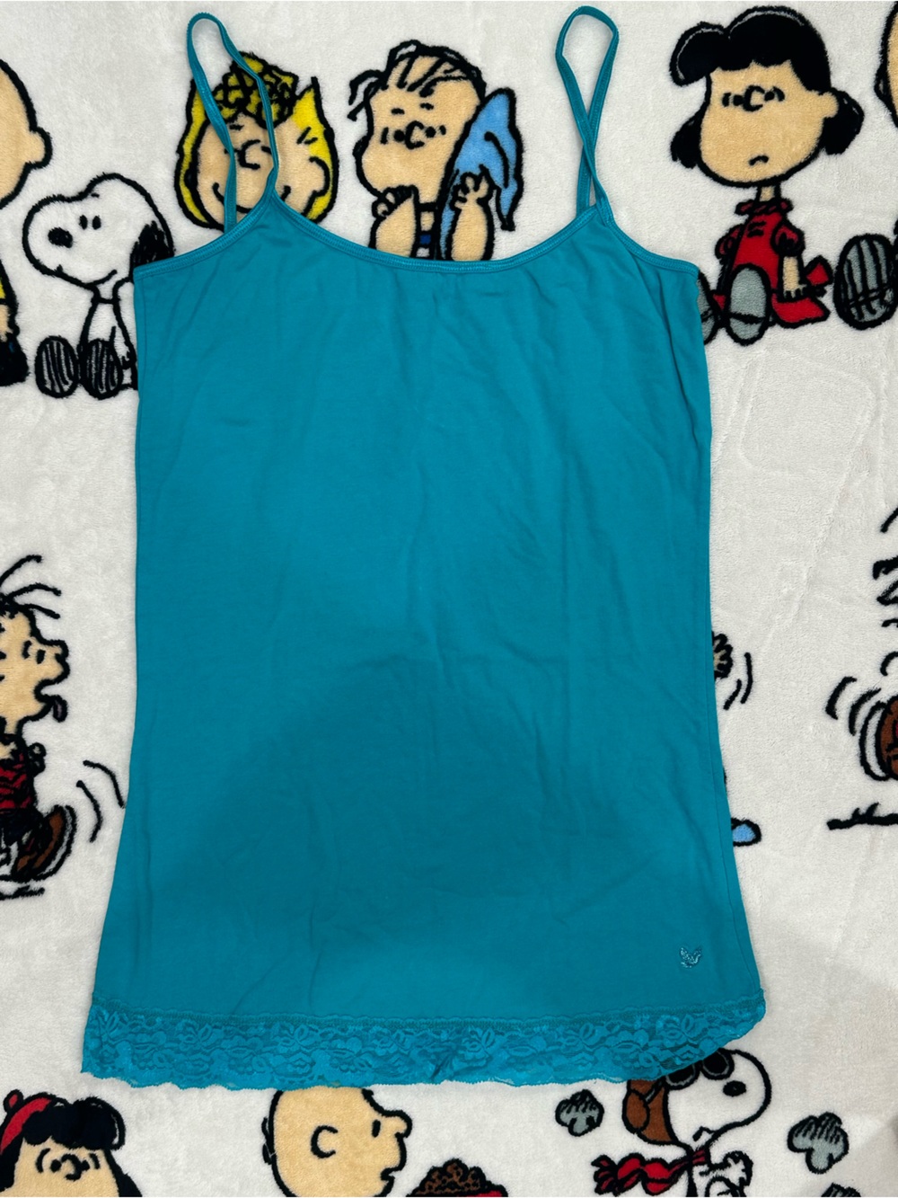 Selena Gomez Teal Lace-Hem Camisole